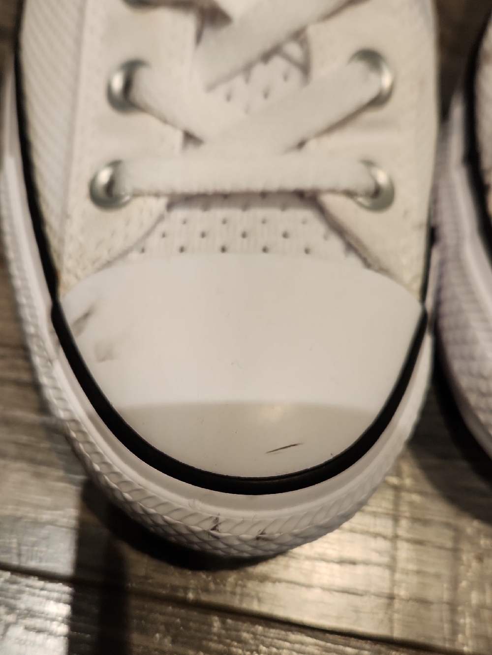 Converse White Low-Top Slip-On Sneakers with Black Stripe Women's Sz 9 - Picture 2 of 7